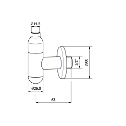 Sub ventil med filterstop i krom