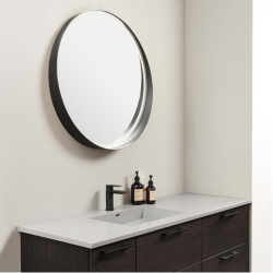 Creuna round black aluminium led speil i 2 strrelser 60% RABAT