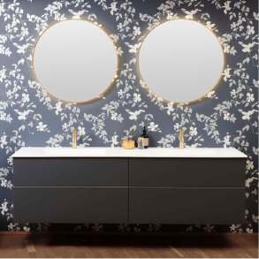 Aroma round black & gold spejl 35% RABAT