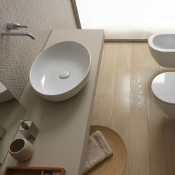 Catino 55 x 42 cm. <br>H13,5 cm.<br>Vit mat