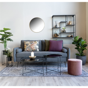 Rundt 80 cm. spejl i sort