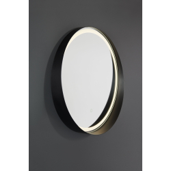 Creuna round black aluminium led speil i 2 strrelser 60% RABAT