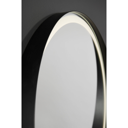 Creuna round black aluminium led speil i 2 strrelser 60% RABAT