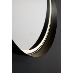 Creuna round black aluminium led speil i 2 strrelser 60% RABAT
