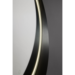 Creuna round black aluminium led speil i 2 strrelser 60% RABAT
