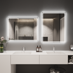 Firkantet led speil i 3 strrelser - 50% Rabat