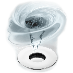 Bundventil m. integreret overlb i hvitt