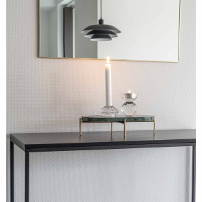 Kvadrat spejl i messing look 60x60 cm. - GRATIS LEVERING 