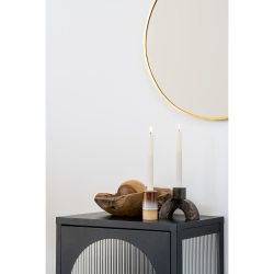 Rundt 100 cm. spejl i messinglook 