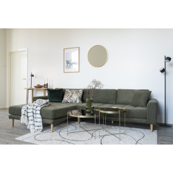 Rundt 100 cm. spejl i messinglook 